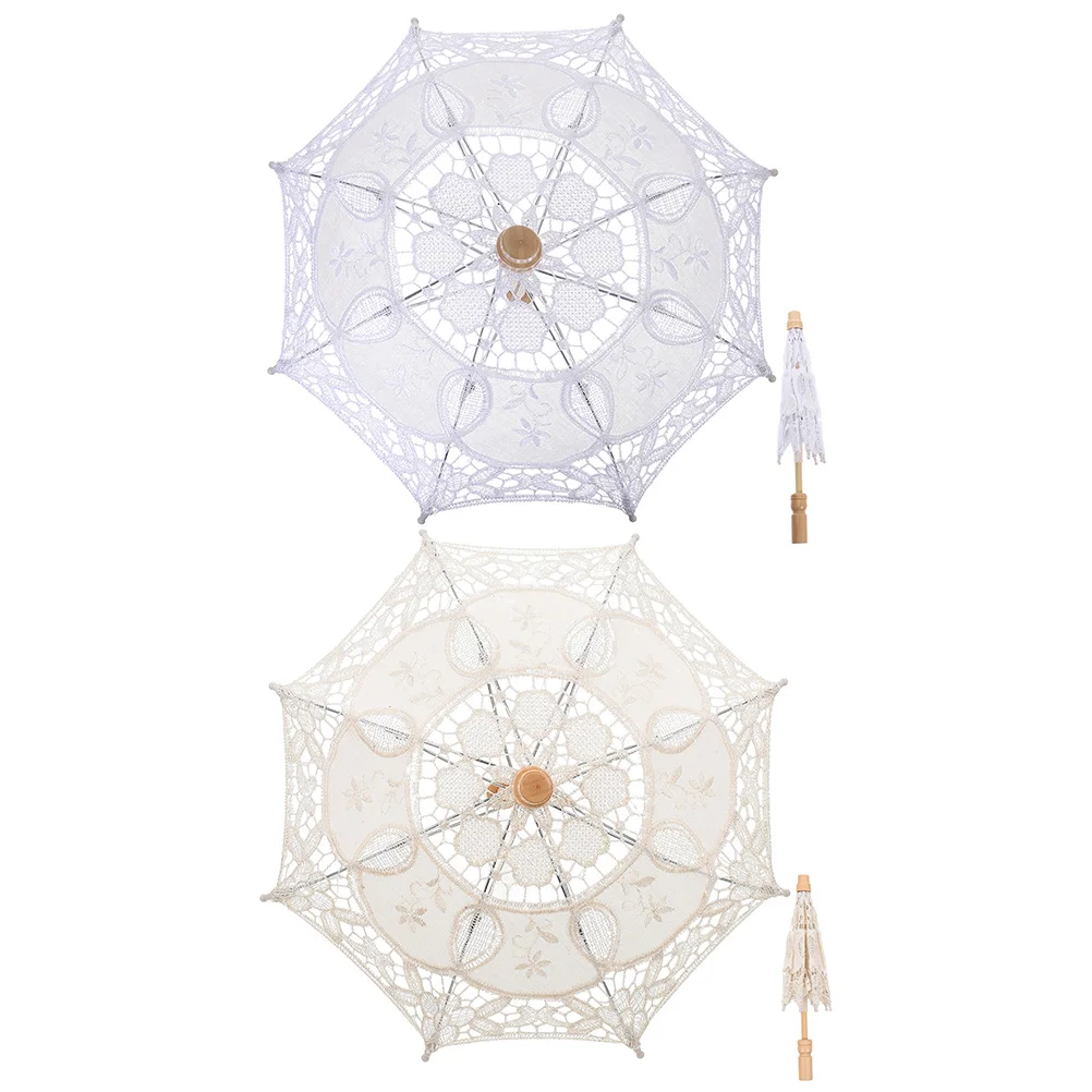 2Pcs Elegant Cotton Lace Umbrella Bridal Wedding Parasol Vintage Photo Props Decorative Accessory Lace Umbrella
2Pcs Elegant Cotton Lace Umbrella Bridal Wedding Parasol Vintage Photo Props Decorative Accessory Lace Umbrella