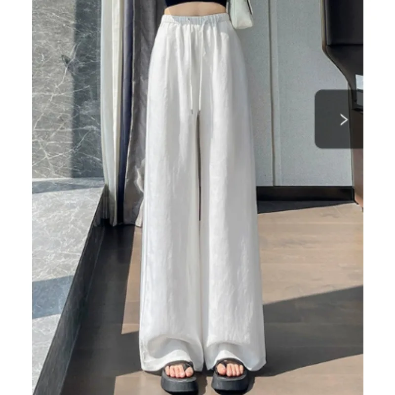 Solid Leisure Wide Leg Pants Women Summer Thin Casual Breathable Fashion Women Loose Fit Straight Cut Trousers
Solid Leisure Wide Leg Pants Women Summer Thin Casual Breathable Fashion Women Loose Fit Straight Cut Trousers