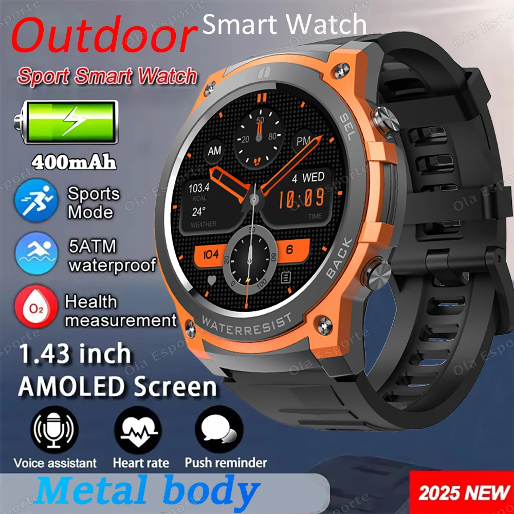 Outdoor Smart Watch 466*466 AMOLED Full Touch Screen 5ATM Waterproof 500mAh High Battery Fitness Sports Modes smartwatch Men New
Outdoor Smart Watch 466*466 AMOLED Full Touch Screen 5ATM Waterproof 500mAh High Battery Fitness Sports Modes smartwatch Men New