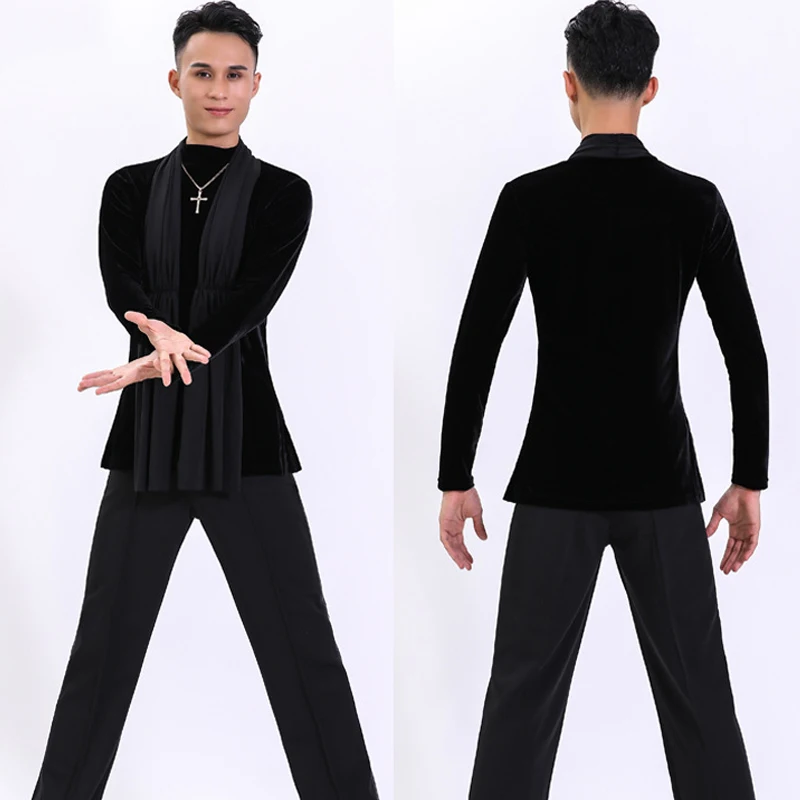 Men'S Latin Dance Shirt Long Sleeve Velvet Modern Dance Costume National Standard Dance Training Clothes Latin Costumes DN14330
Men'S Latin Dance Shirt Long Sleeve Velvet Modern Dance Costume National Standard Dance Training Clothes Latin Costumes DN14330
