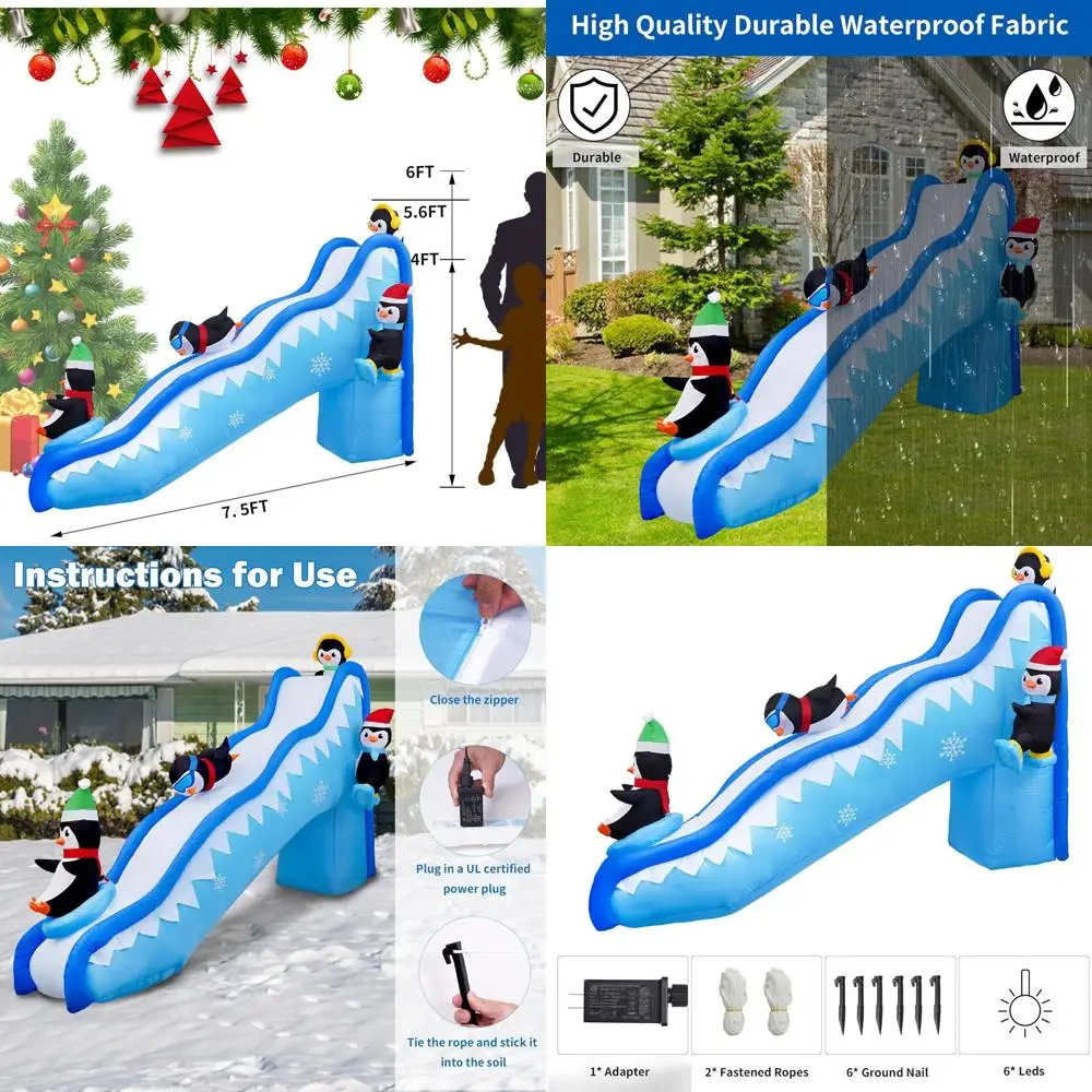 6-Foot Outdoor Christmas Penguin Inflatable with LED Lights for Lawn, Yard, and Indoor Holiday Celebrations
6-Foot Outdoor Christmas Penguin Inflatable with LED Lights for Lawn, Yard, and Indoor Holiday Celebrations