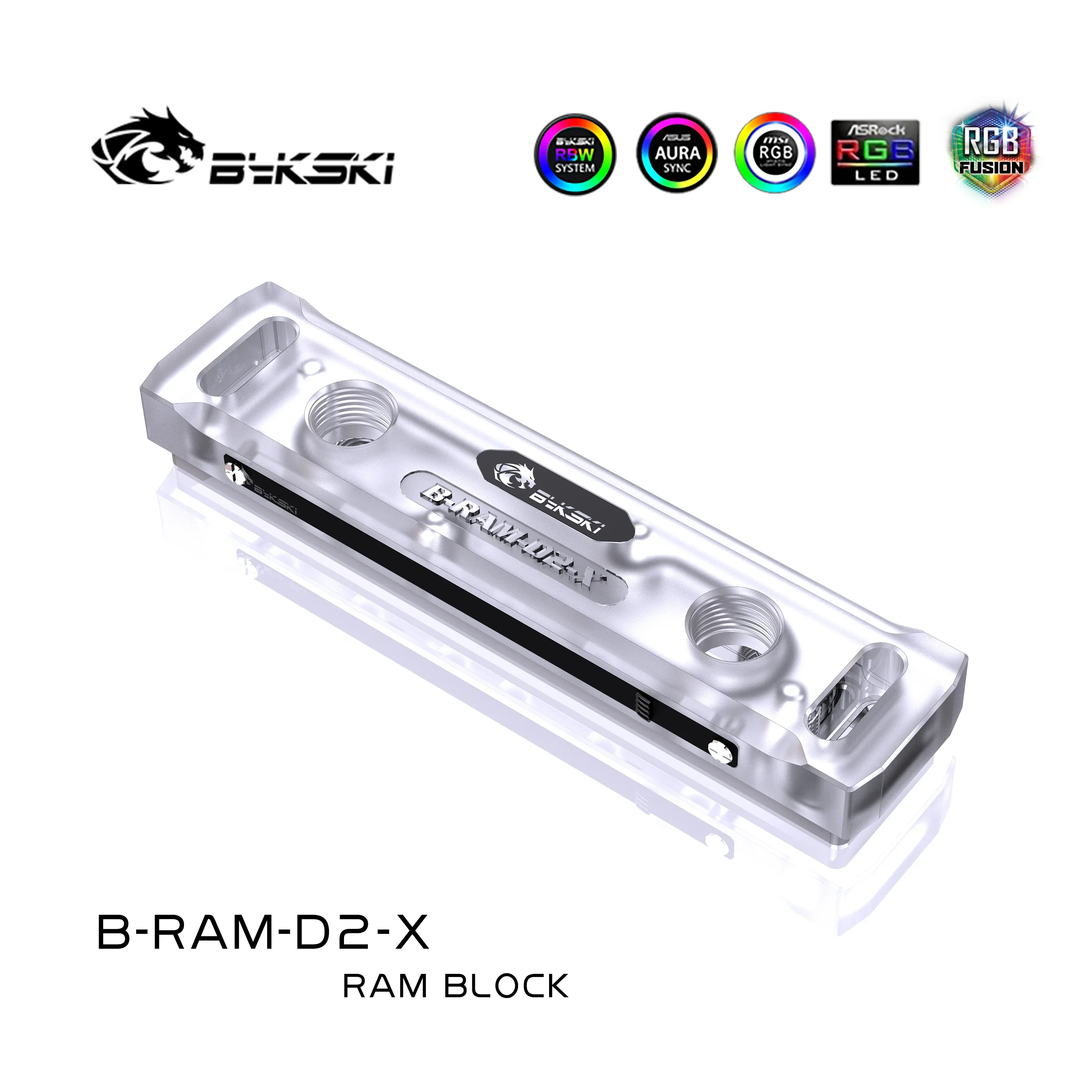 Bykski Copper RAM Water Block, Support 2 Channels Memory Cooler Liquid Cooling Radiator, 5V/12V RGB SYNC, B-RAM-D2-X
Bykski Copper RAM Water Block, Support 2 Channels Memory Cooler Liquid Cooling Radiator, 5V/12V RGB SYNC, B-RAM-D2-X