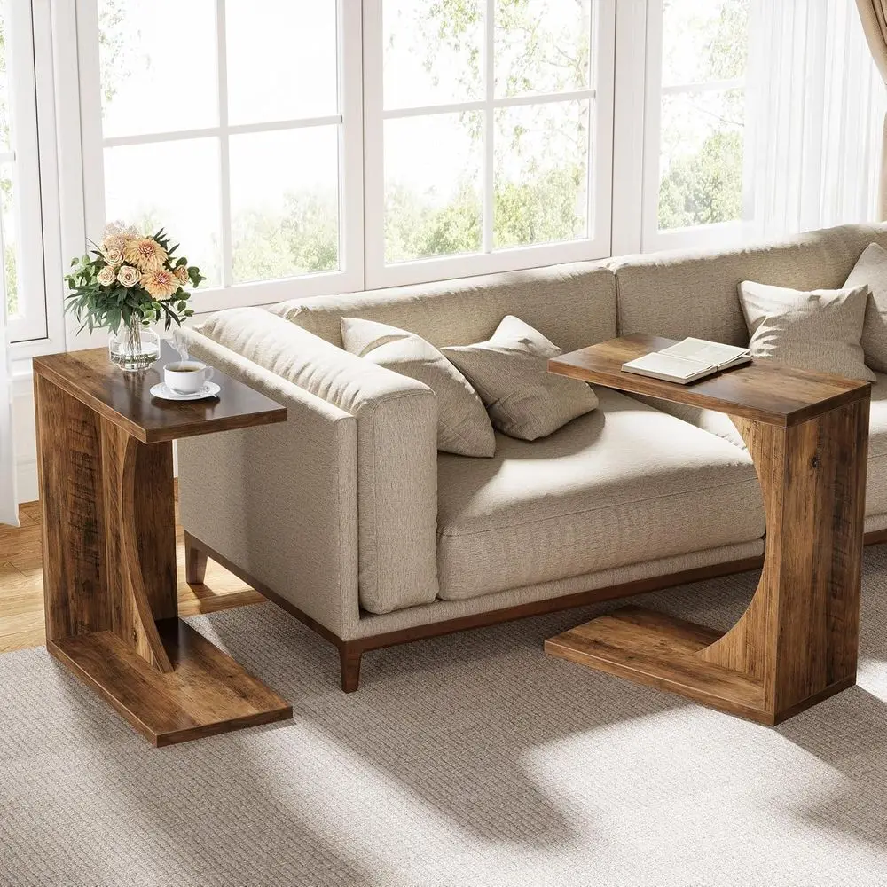 Set o 2 C-Shaped End Table or Couch, Small Bede Table or Soa, Wooden Nightstand or Living Room Bedroom Laptop Work Desk (2, Rust
Set o 2 C-Shaped End Table or Couch, Small Bede Table or Soa, Wooden Nightstand or Living Room Bedroom Laptop Work Desk (2, Rust
