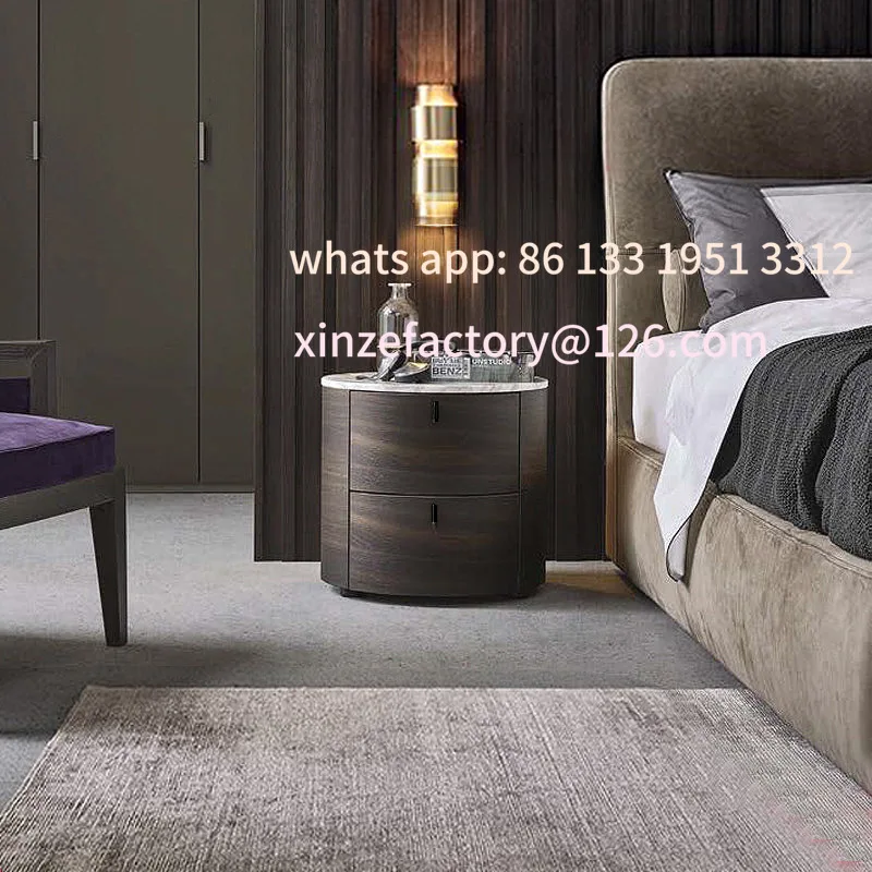 Customizable Italian minimalist solid wood smoked bedside table Nordic light luxury bedroom round rock slab bedside cabinet
Customizable Italian minimalist solid wood smoked bedside table Nordic light luxury bedroom round rock slab bedside cabinet
