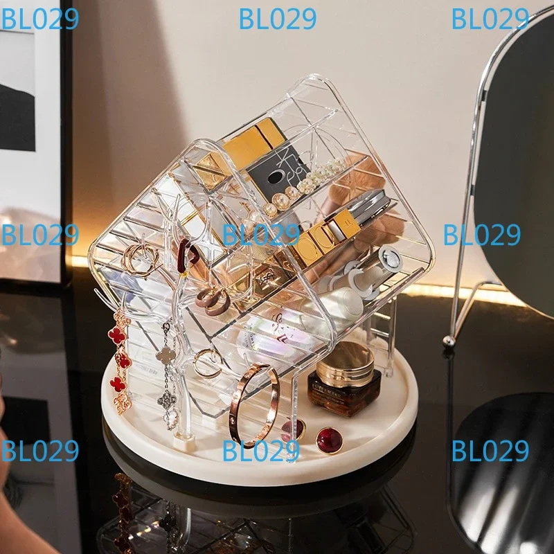 Cosmetics storage box desktop high-end transparent dust-proof lipstick storage rack rotating jewelry hanger
Cosmetics storage box desktop high-end transparent dust-proof lipstick storage rack rotating jewelry hanger