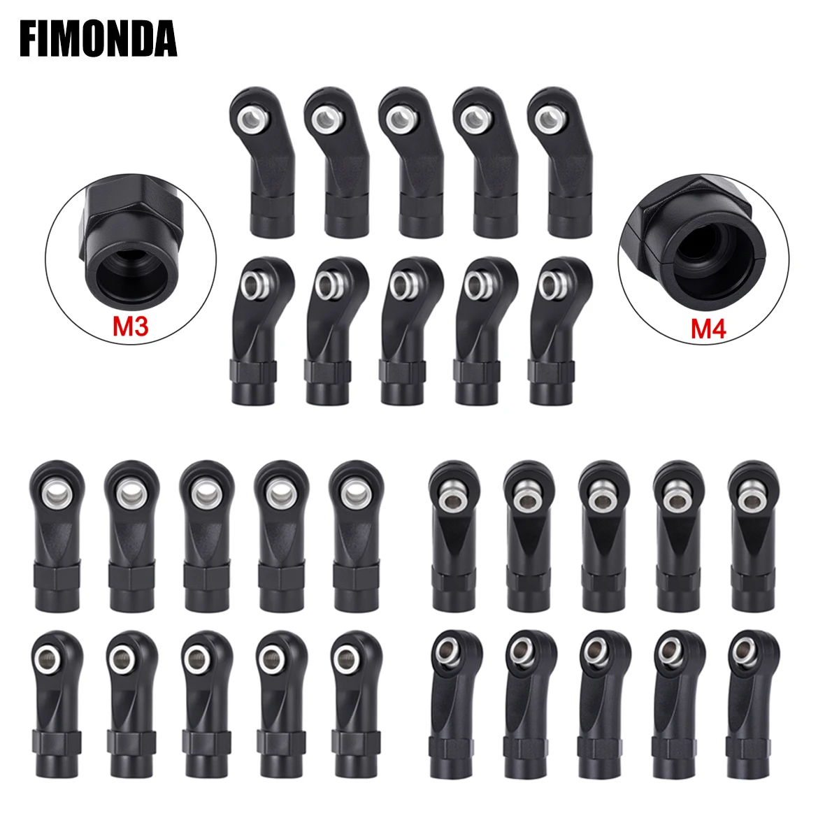 10Pcs Plastic M3 M4 Rod Ends Heads Straight Bent Link Balls Linkage Joint for 1/10 RC Crawler SCX10 Wraith D90 TRX4 TRX6 Upgrade
10Pcs Plastic M3 M4 Rod Ends Heads Straight Bent Link Balls Linkage Joint for 1/10 RC Crawler SCX10 Wraith D90 TRX4 TRX6 Upgrade