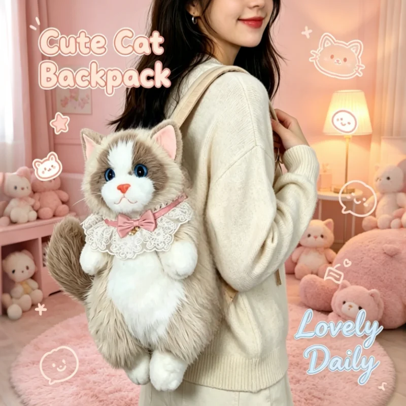 Super Realistic Simulated Puppet Cat Backpack Stuffed Animal Cartoon Cat SchoolBag Travel Storage Cute Animal Bag Lolita Cartoon
Super Realistic Simulated Puppet Cat Backpack Stuffed Animal Cartoon Cat SchoolBag Travel Storage Cute Animal Bag Lolita Cartoon
