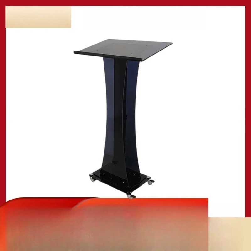Transparent black acrylic podium The master of ceremonies presides over the conference room podium
Transparent black acrylic podium The master of ceremonies presides over the conference room podium