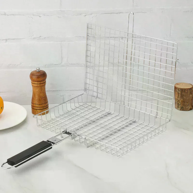 Складная портативная корзина для гриля из нержавеющей стали с ручкой для рыбы, овощей, креветок, аксессуары для приготовления пищи
Складная портативная корзина для гриля из нержавеющей стали с ручкой для рыбы, овощей, креветок, аксессуары для приготовления пищи