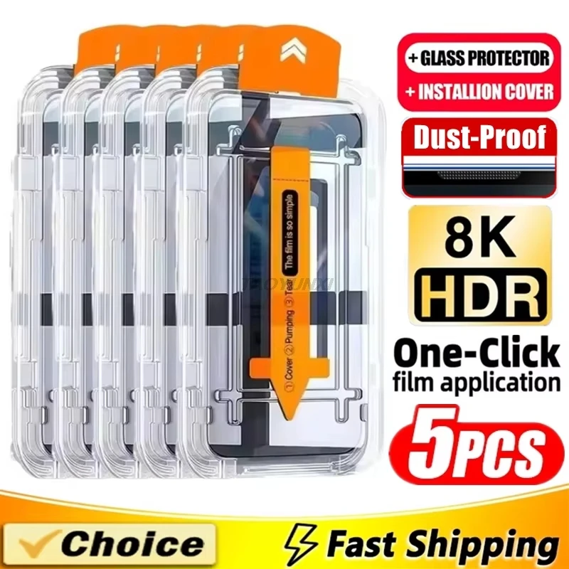 1-5Pcs Dust Free Installation Screen Protector For iPhone 16 17 Pro Max 15 13 11 12 14 Pro Max Mini SE XR 7 8 16e Tempered Glass
1-5Pcs Dust Free Installation Screen Protector For iPhone 16 17 Pro Max 15 13 11 12 14 Pro Max Mini SE XR 7 8 16e Tempered Glass