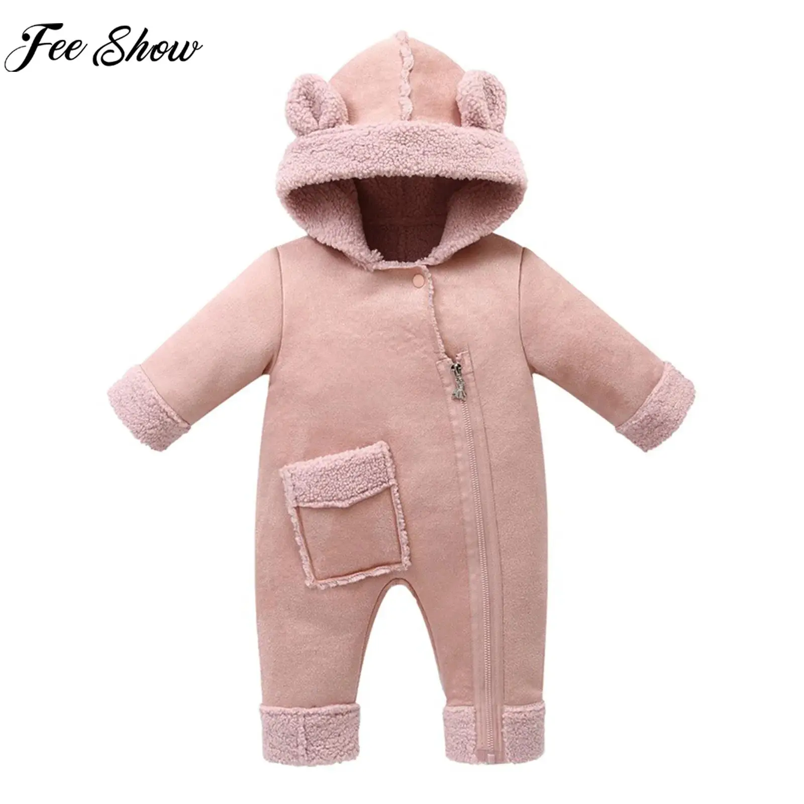 Unisex Baby Long Sleeve Zipper Thick Fleece-Lined Hooded Romper Winter Warm Lamb Wool Jumpsuit with Hat Loungewear Outdoor Wear
Unisex Baby Long Sleeve Zipper Thick Fleece-Lined Hooded Romper Winter Warm Lamb Wool Jumpsuit with Hat Loungewear Outdoor Wear