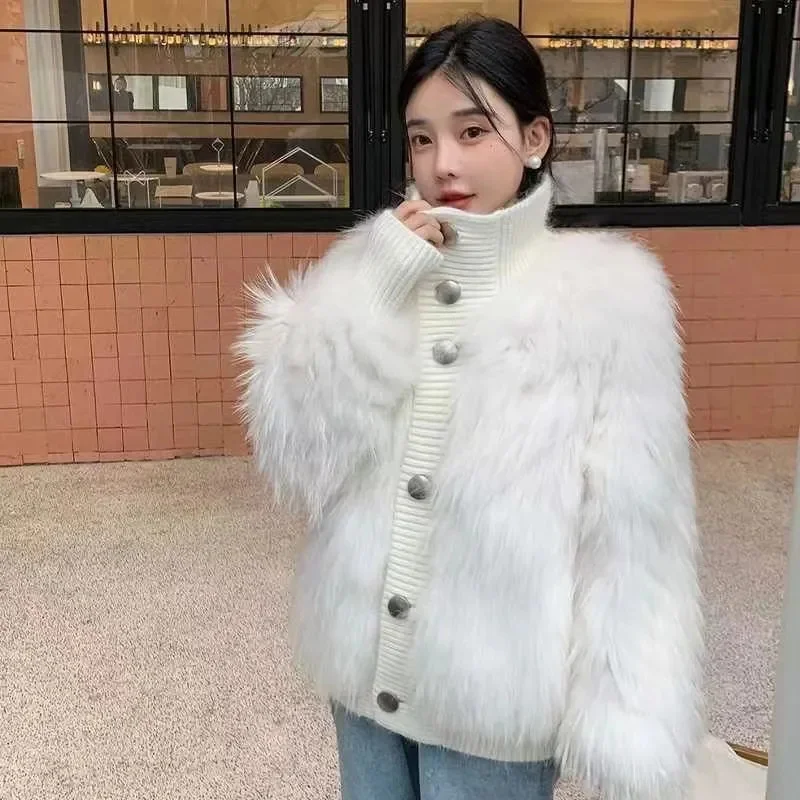 Mink Cashmere Sweater Cardigan Coat Women's New Thick Loose Warm Autumn Winter 2023 Fashion Single-Breasted Knitwear Jacket
Mink Cashmere Sweater Cardigan Coat Women's New Thick Loose Warm Autumn Winter 2023 Fashion Single-Breasted Knitwear Jacket