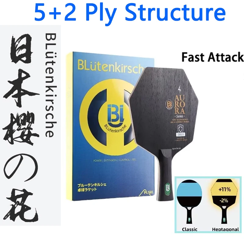 Blutenkirsche Hexagonal Table Tennis Racket Blade SHIELD Carbon Fiber Table Tennis Paddle Loop Fast Attack Ping Pong Racket
Blutenkirsche Hexagonal Table Tennis Racket Blade SHIELD Carbon Fiber Table Tennis Paddle Loop Fast Attack Ping Pong Racket