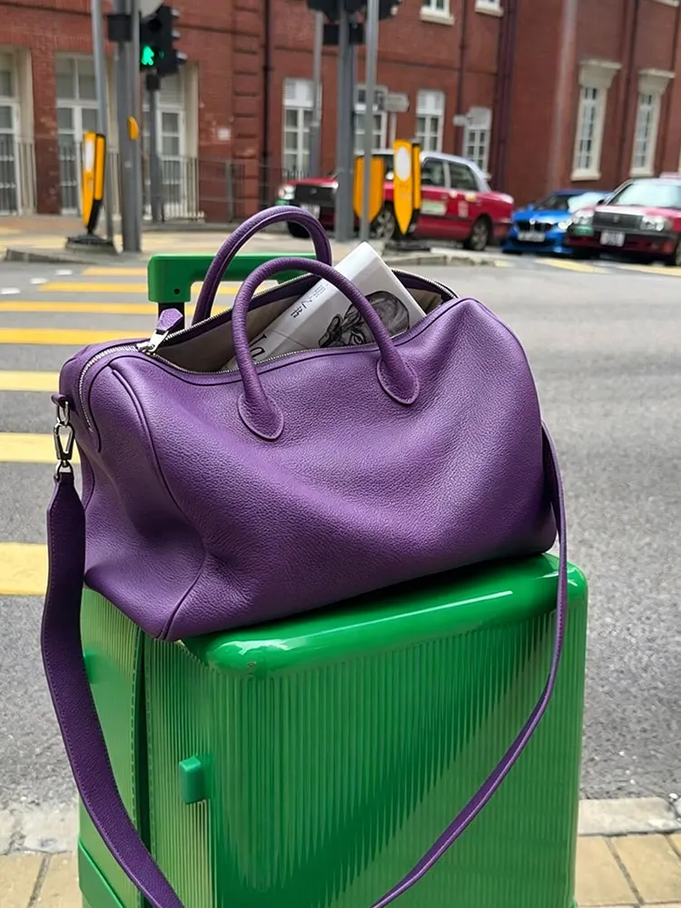 Large Capacity round Pillow Shaped Women's Commuter Bag Purple Tote Bag Soft PU Leather Easy to Match Summer New Style
Large Capacity round Pillow Shaped Women's Commuter Bag Purple Tote Bag Soft PU Leather Easy to Match Summer New Style