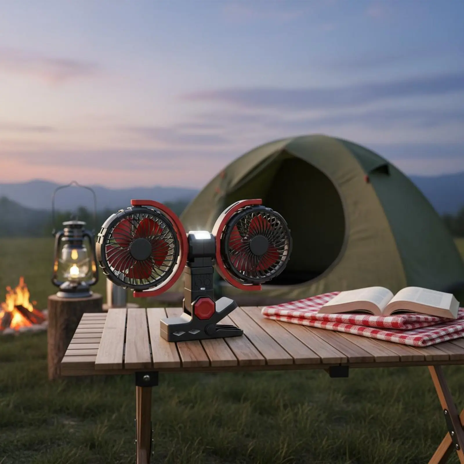 Battery-Powered Twin Fan with Lamp Long Battery Life Twin Head Clamp Fan Small Appliance Triple-Function Mount Quiet Function
Battery-Powered Twin Fan with Lamp Long Battery Life Twin Head Clamp Fan Small Appliance Triple-Function Mount Quiet Function