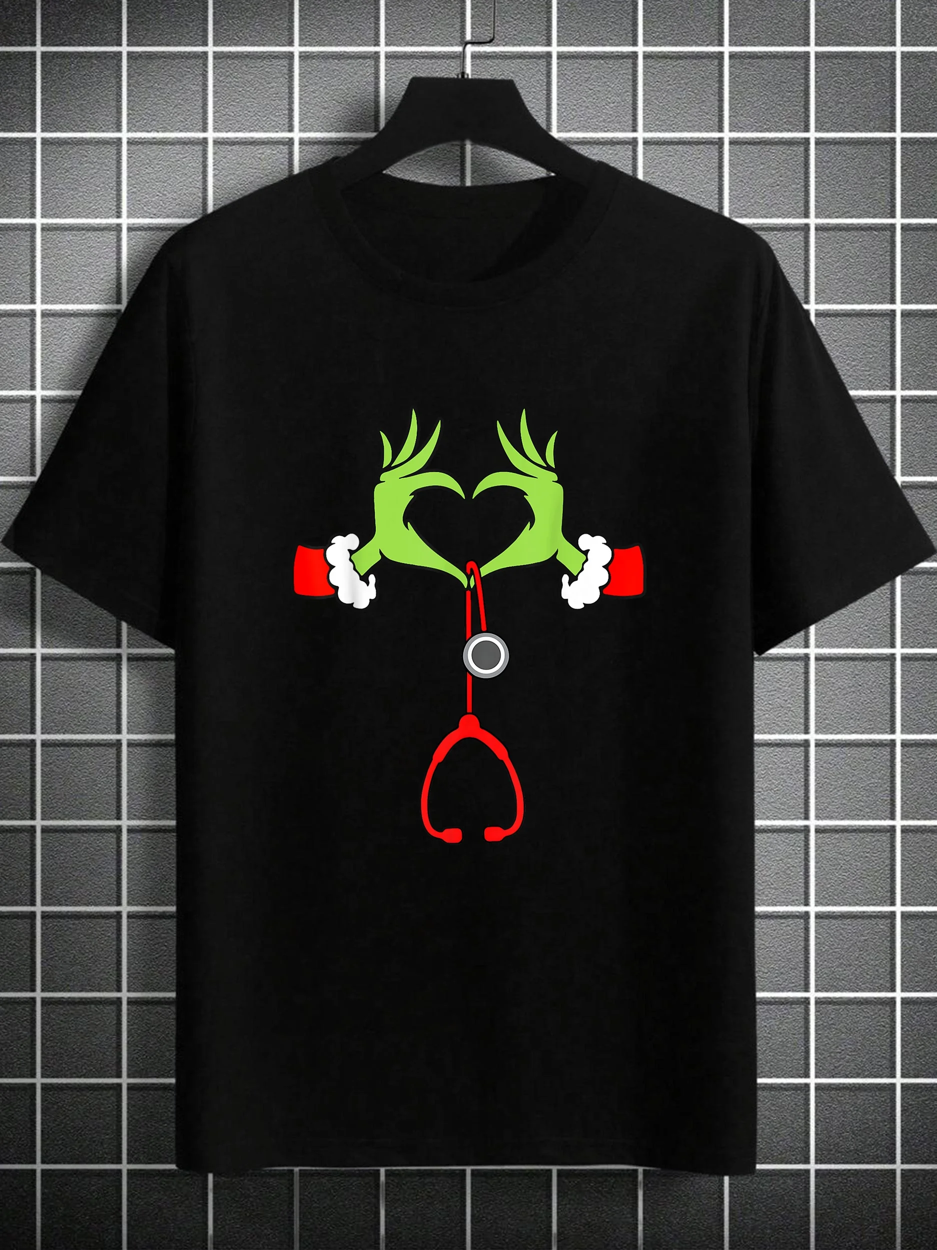 Рождественская футболка с принтом стетоскопа, мужская футболка с короткими рукавами и принтом
Рождественская футболка с принтом стетоскопа, мужская футболка с короткими рукавами и принтом