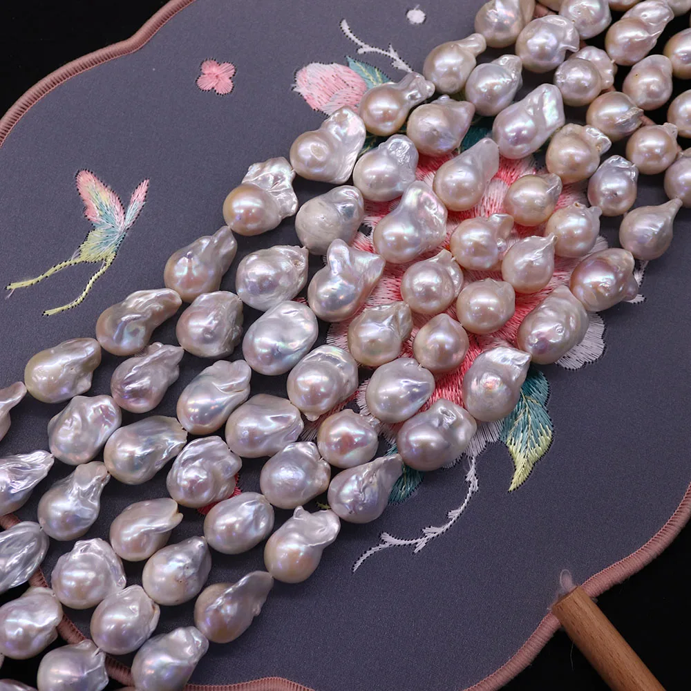Natural Large Baroque Pearl Beads Irregular Freshwater Pearl Straight Holes Loose Bead Jewelry Accessory 1 Strand 15x18mm-22mm
Natural Large Baroque Pearl Beads Irregular Freshwater Pearl Straight Holes Loose Bead Jewelry Accessory 1 Strand 15x18mm-22mm