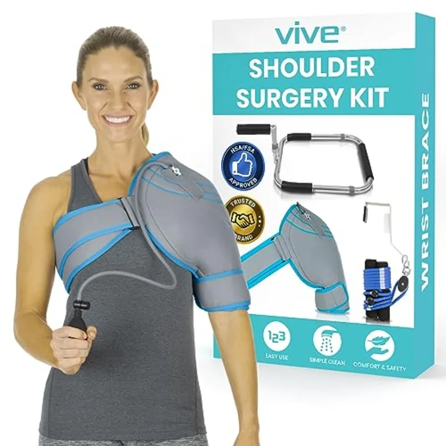 Vive Shoulder Rehab Equipment Kit - Physical Therapy Tools - Aids in Recovery - shoulder Pulley Over the Door Ice Pack for Shou
Vive Shoulder Rehab Equipment Kit - Physical Therapy Tools - Aids in Recovery - shoulder Pulley Over the Door Ice Pack for Shou