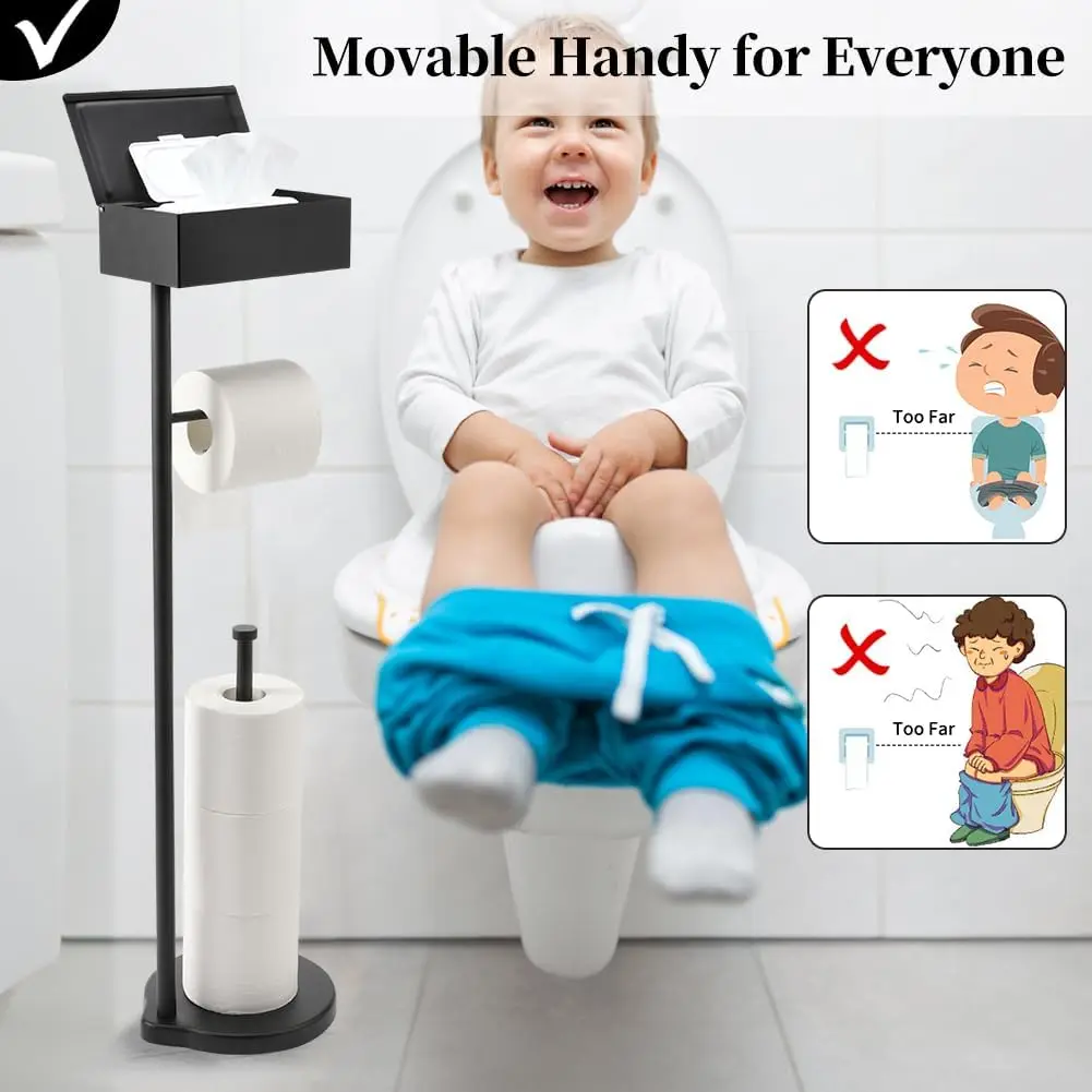 Toilet Paper Holder Stand with Shelf, Flushable Wipes Dispenser, Free Standing Toilet Tissue Roll Storage Rack Organizer 
Toilet Paper Holder Stand with Shelf, Flushable Wipes Dispenser, Free Standing Toilet Tissue Roll Storage Rack Organizer
