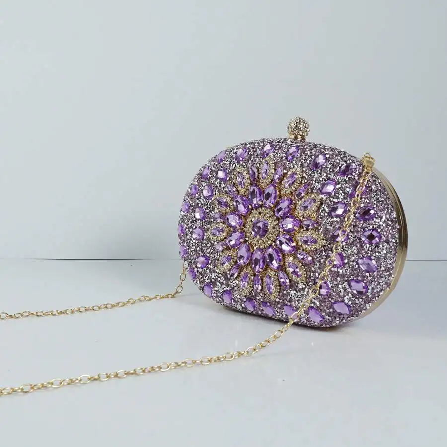 Purple Sparkling Sunflower Clutch Bag With Chain Strap For Evening Party Wedding
Purple Sparkling Sunflower Clutch Bag With Chain Strap For Evening Party Wedding