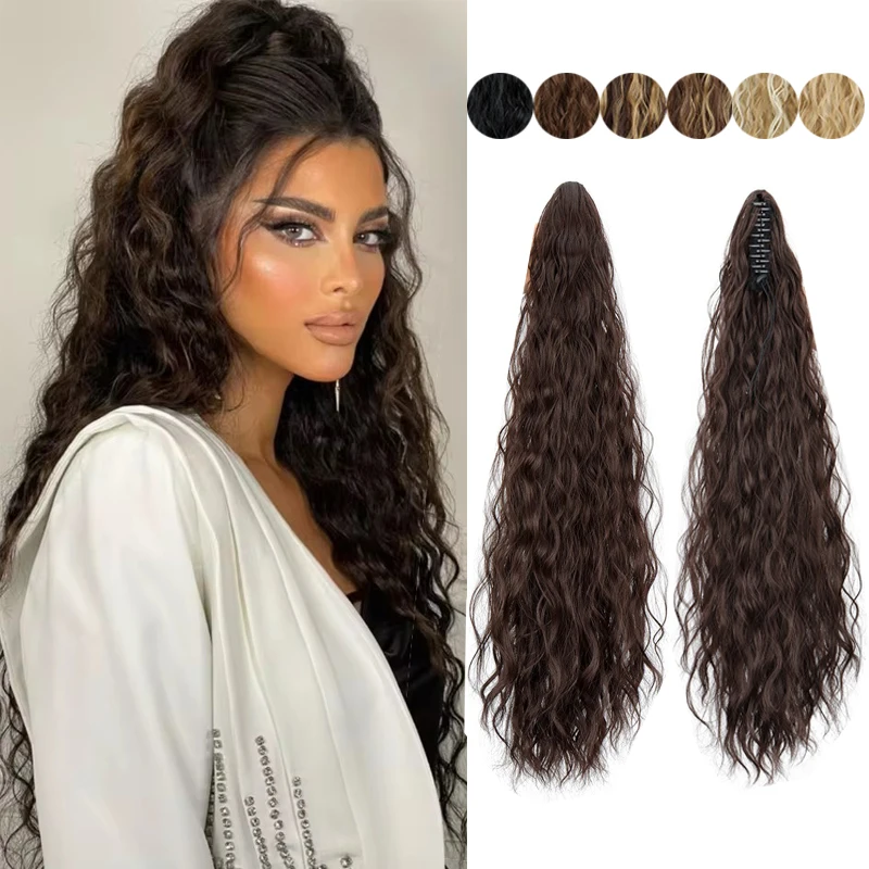 Synthetic Long Wave Curly Ponytail Wrap Around Pony Tail Clip in Hair Extensions Natural Hairpiece Headwear Hair For Women
Synthetic Long Wave Curly Ponytail Wrap Around Pony Tail Clip in Hair Extensions Natural Hairpiece Headwear Hair For Women