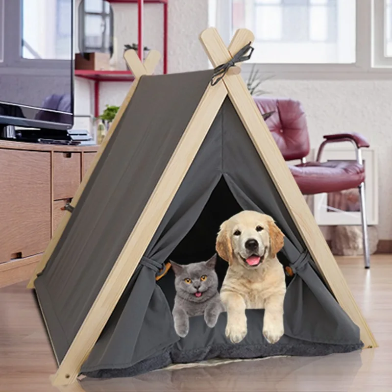 Pet Tent Nest Removable and Easy To Wash with Thick Soft and Comfortable Pad Warm Wooden Tent Bed Suitable for Cats and Dogs
Pet Tent Nest Removable and Easy To Wash with Thick Soft and Comfortable Pad Warm Wooden Tent Bed Suitable for Cats and Dogs