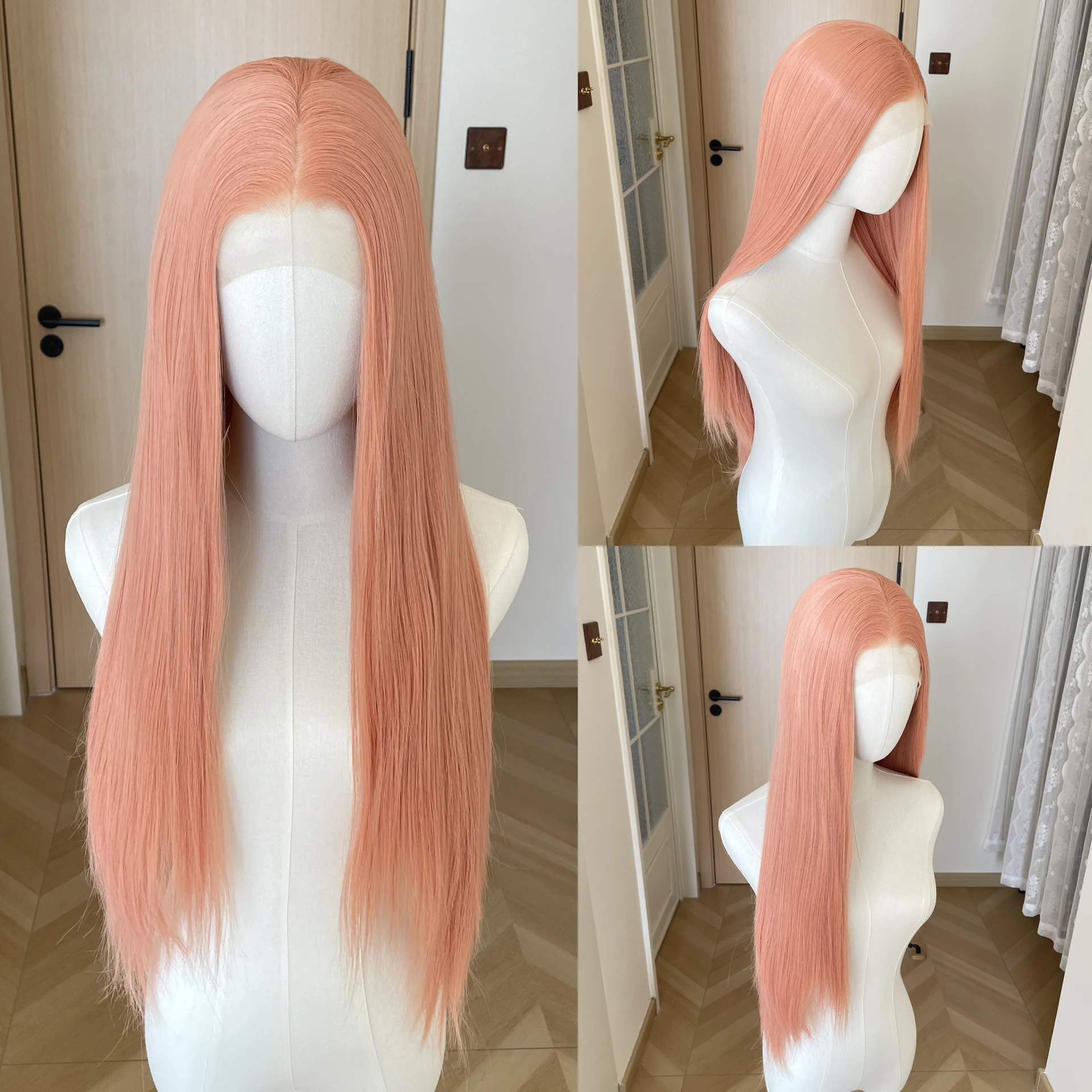 Pink Long Straight 13x4 Synthetic Lace Front Wig for Women Fashion Cosplay Glueless Half Hand Tied Wigs 150% Density Medium Cap
Pink Long Straight 13x4 Synthetic Lace Front Wig for Women Fashion Cosplay Glueless Half Hand Tied Wigs 150% Density Medium Cap