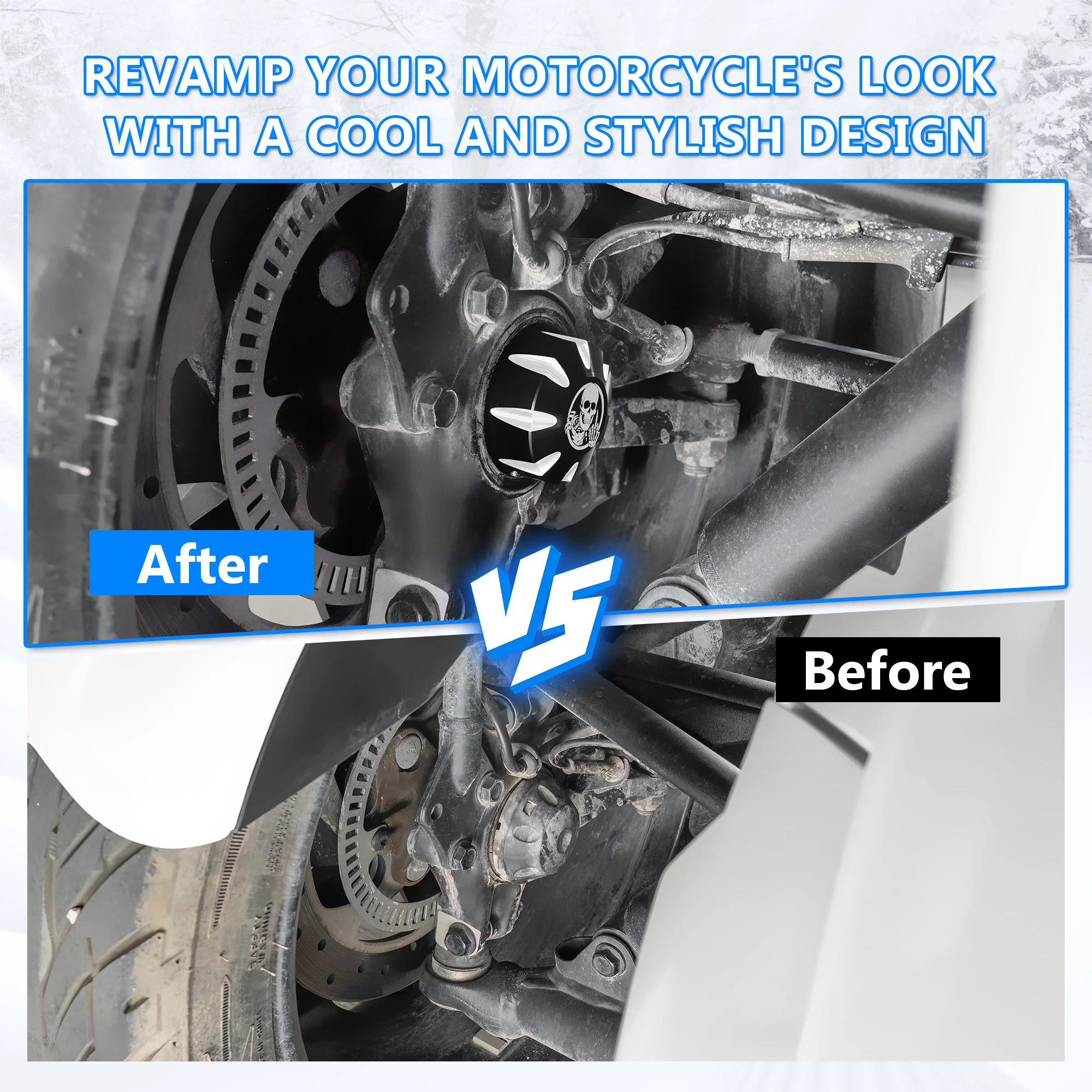 3D Skull Pattern Billet Aluminum Front Axle Nut Covers for Can Am Spyder (2008-2024) - Fits GS/RS/RT/ST/F3 Models
3D Skull Pattern Billet Aluminum Front Axle Nut Covers for Can Am Spyder (2008-2024) - Fits GS/RS/RT/ST/F3 Models