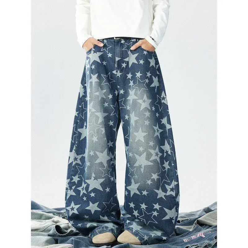 American Style Loose Fit Star Print Jeans for Men Autumn Hip Hop Straight Leg Wide Leg Pants Casual Comfortable Denim
American Style Loose Fit Star Print Jeans for Men Autumn Hip Hop Straight Leg Wide Leg Pants Casual Comfortable Denim