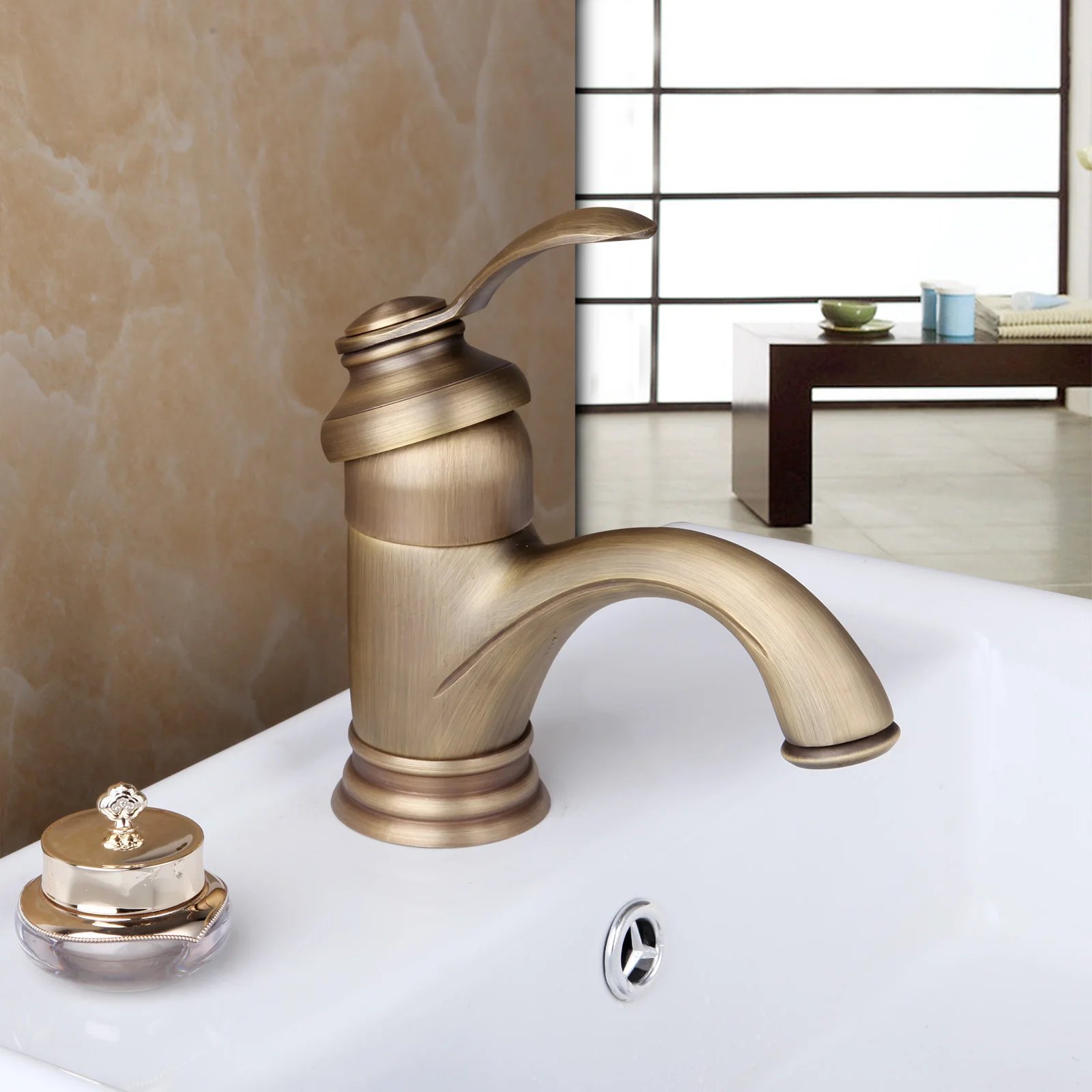 YANKSMART Basin Tap Bathroom Faucet Sink Mixer Deck Mouned Basin Faucet Antique Brass Bathtub Water Tap Single Hole Mixer
YANKSMART Basin Tap Bathroom Faucet Sink Mixer Deck Mouned Basin Faucet Antique Brass Bathtub Water Tap Single Hole Mixer