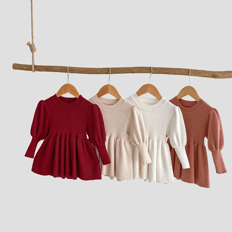 0 - 5Y Toddler Girls' Autumn Fashion Solid Color Puff Long Sleeve Knitted Top Cute Flared Hem Knitted Pullover Sweater Dress
0 - 5Y Toddler Girls' Autumn Fashion Solid Color Puff Long Sleeve Knitted Top Cute Flared Hem Knitted Pullover Sweater Dress