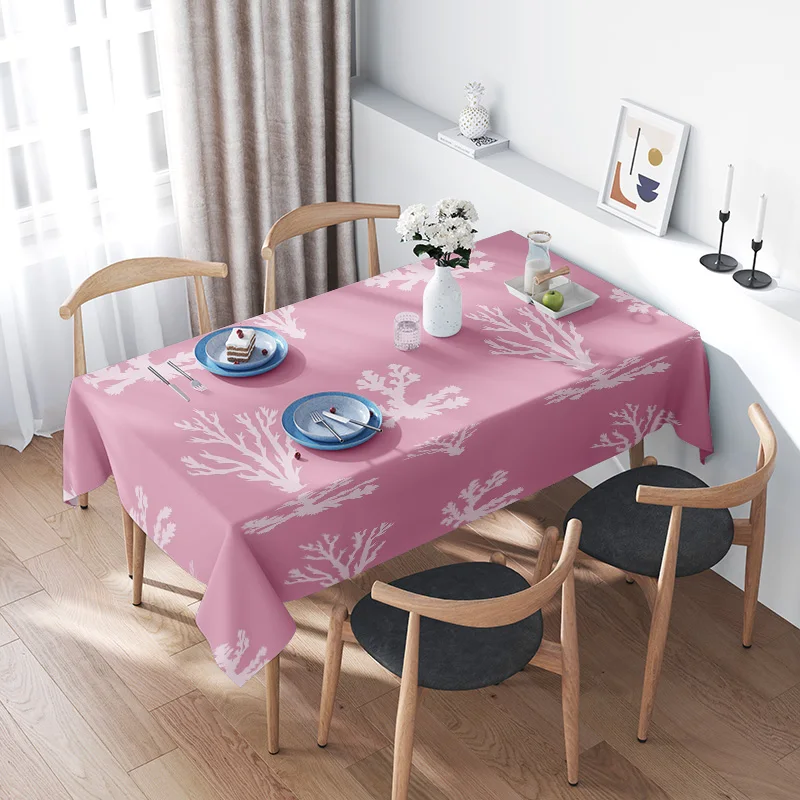 Modern White Coral Printed Pink Tablecloth Rectangular Dining Cover for Home Decoration
Modern White Coral Printed Pink Tablecloth Rectangular Dining Cover for Home Decoration