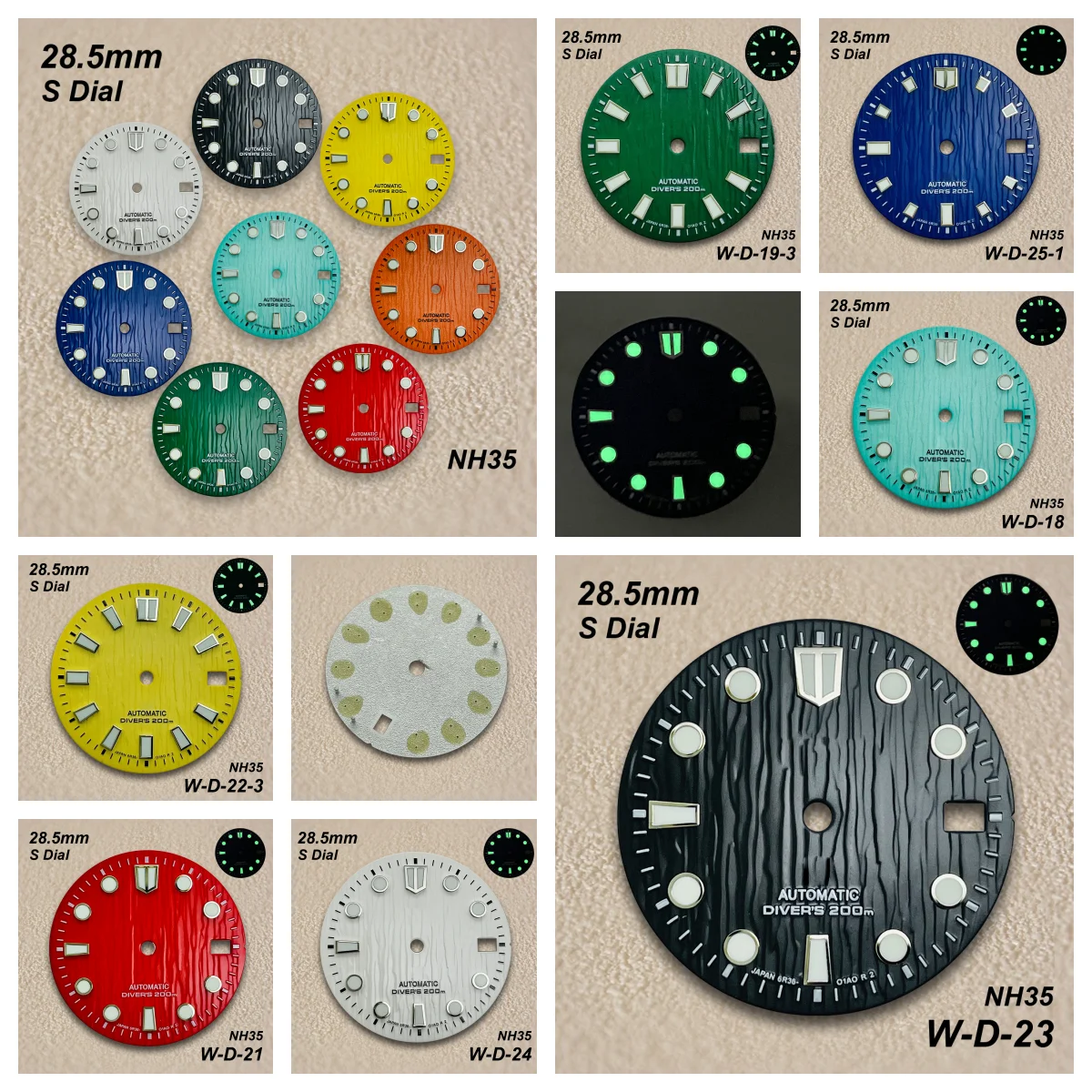28.5mm Glacier S Dial Fit NH35/NH36/4R/7S Automatic Movement C3 Green Luminous High-Quality Watch Modification Accessories
28.5mm Glacier S Dial Fit NH35/NH36/4R/7S Automatic Movement C3 Green Luminous High-Quality Watch Modification Accessories