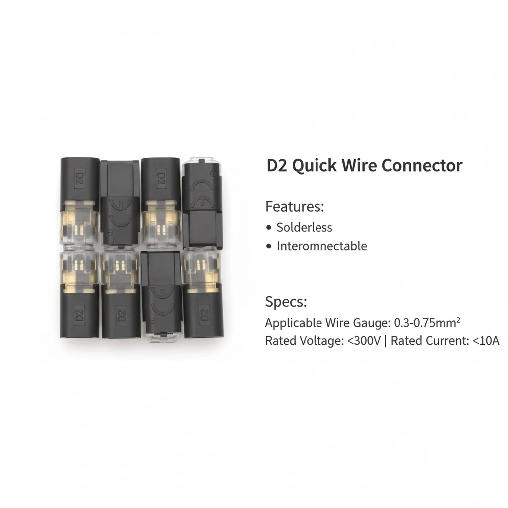 50/100pcs of D2 Wire-stripping-free Low-voltage Double-wire Plug Connectors Compact Terminal Blocks for 18/22AWG Wires
50/100pcs of D2 Wire-stripping-free Low-voltage Double-wire Plug Connectors Compact Terminal Blocks for 18/22AWG Wires