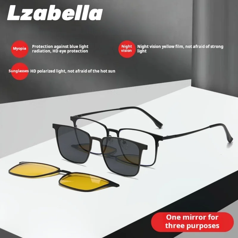 Lzabella Men's Square Eyeframe Fashion Polarized Magnetic Clip Sunglasses New 2-in-1 Men's Prescription Glasses PZ8606
Lzabella Men's Square Eyeframe Fashion Polarized Magnetic Clip Sunglasses New 2-in-1 Men's Prescription Glasses PZ8606