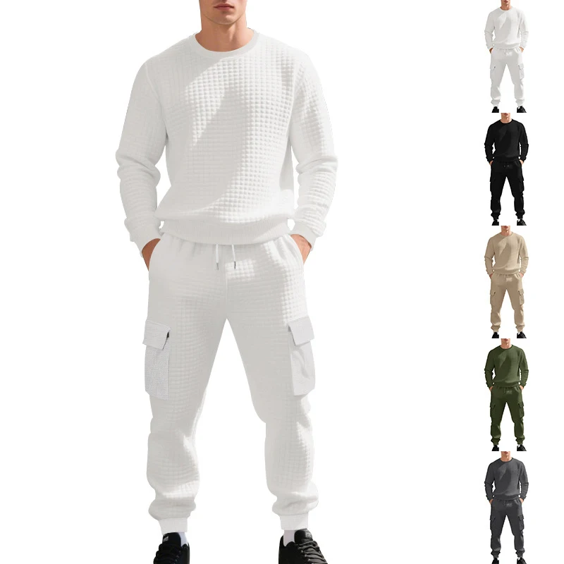 American autumn winter jacquard textured tracksuit, loose workwear style for men, suitable for sports commuting casual wear
American autumn winter jacquard textured tracksuit, loose workwear style for men, suitable for sports commuting casual wear