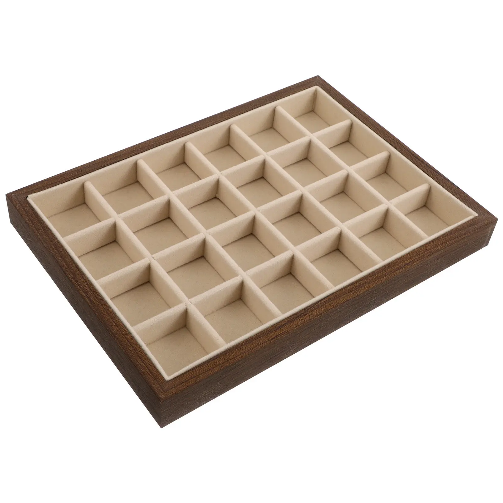 Walnut Wood Jewelry Tray 24-Grid Organizer Display Holder for Necklaces Rings Bracelets Earrings Store Home Use Jewelry Display
Walnut Wood Jewelry Tray 24-Grid Organizer Display Holder for Necklaces Rings Bracelets Earrings Store Home Use Jewelry Display