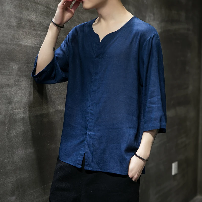 Large Size Chinese Style Cotton Linen T-shirt Loose Comfortable Summer Clothing 2023 Oriental Costume Mens Blouse Blue Black Tee
Large Size Chinese Style Cotton Linen T-shirt Loose Comfortable Summer Clothing 2023 Oriental Costume Mens Blouse Blue Black Tee