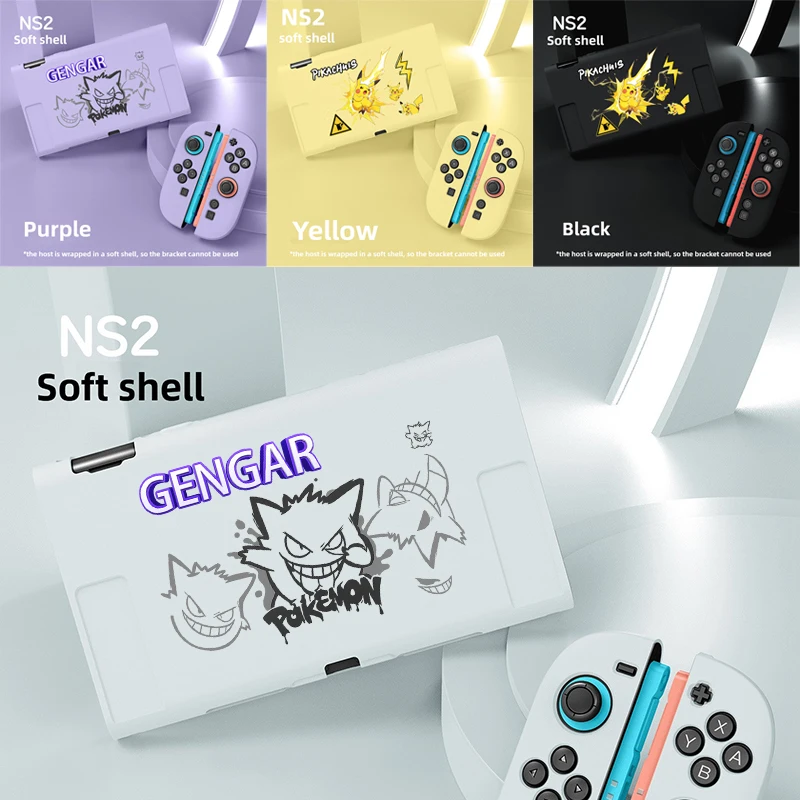 Pikachu Gengar Case For Nintendo Switch 2 Joycon Game Console Split Protection Case TPU Soft Shell Inserted In Dock With Shell
Pikachu Gengar Case For Nintendo Switch 2 Joycon Game Console Split Protection Case TPU Soft Shell Inserted In Dock With Shell