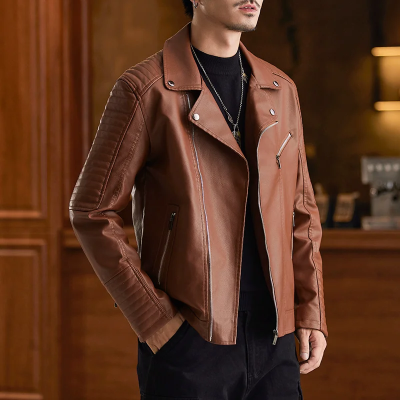 Men's Fashionable Korean Style Motorcycle Jacket Zipper Stand Collar Slim Fit Riding Suit Biker Coat Long Sleeve Windproof
Men's Fashionable Korean Style Motorcycle Jacket Zipper Stand Collar Slim Fit Riding Suit Biker Coat Long Sleeve Windproof