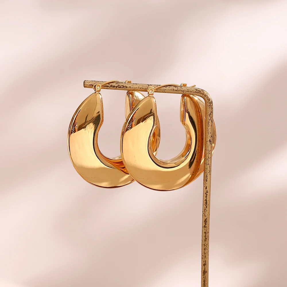 E.B.belle Oversize Fat Hollow Gold Plated Stainless Steel Earrings For Woman Waterproof Tarnish Free Women Female Earring
E.B.belle Oversize Fat Hollow Gold Plated Stainless Steel Earrings For Woman Waterproof Tarnish Free Women Female Earring