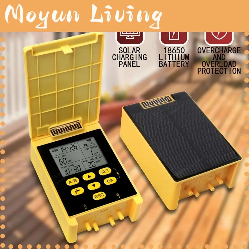 Dual Pump Solar Drip Irrigation System with Rain Sensing Digital Display Screen 2 Group Automatic Watering System
Dual Pump Solar Drip Irrigation System with Rain Sensing Digital Display Screen 2 Group Automatic Watering System