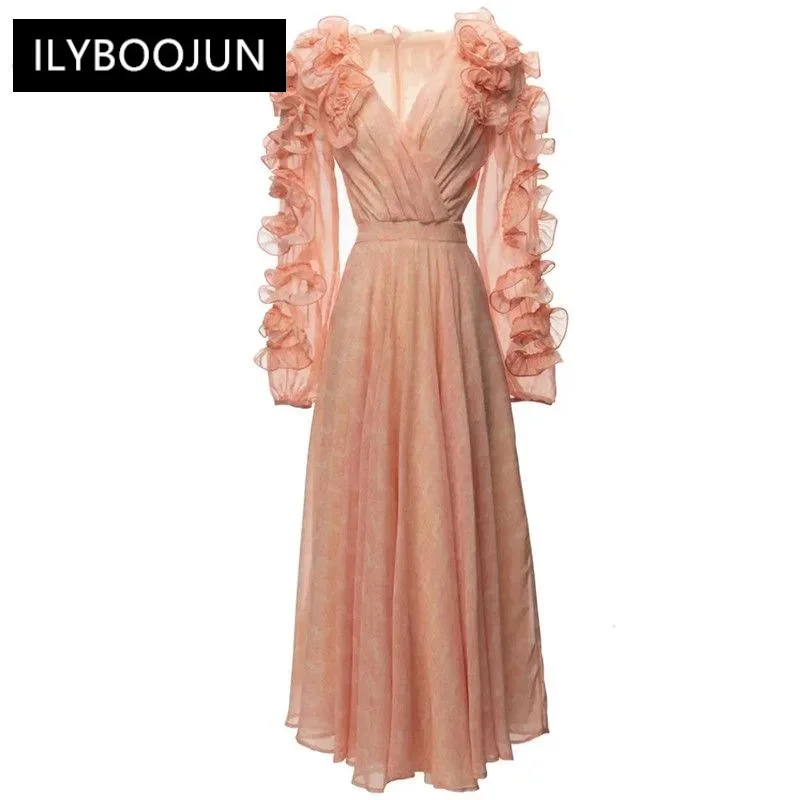 Elegant Summer dress Women's Dress Deep V-Neck Lantern Long Sleeve Ruffle Solid Color Gorgeous Dresses
Elegant Summer dress Women's Dress Deep V-Neck Lantern Long Sleeve Ruffle Solid Color Gorgeous Dresses