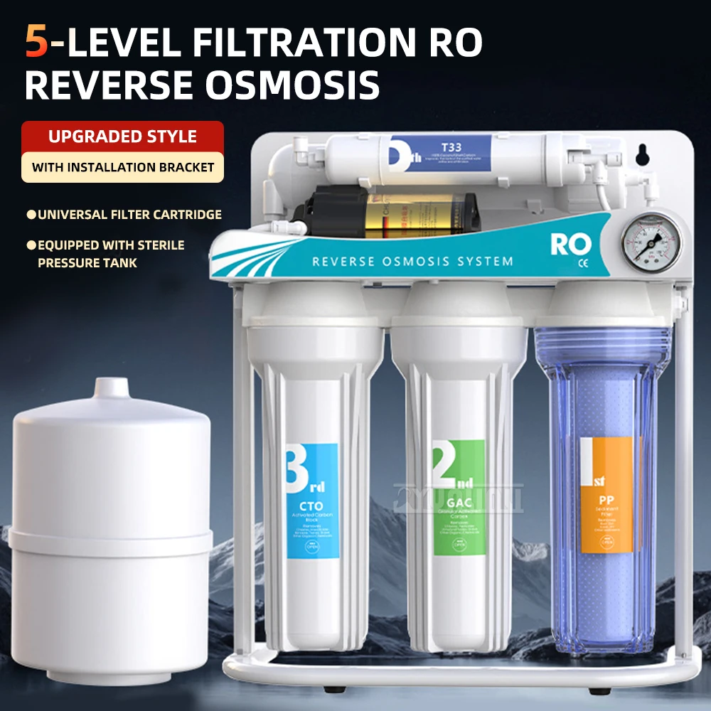 100G 5-Stage Single Outlet RO Reverse Osmosis Water Purifier for Kitchen Direct Drinking Pure Water Machine
100G 5-Stage Single Outlet RO Reverse Osmosis Water Purifier for Kitchen Direct Drinking Pure Water Machine