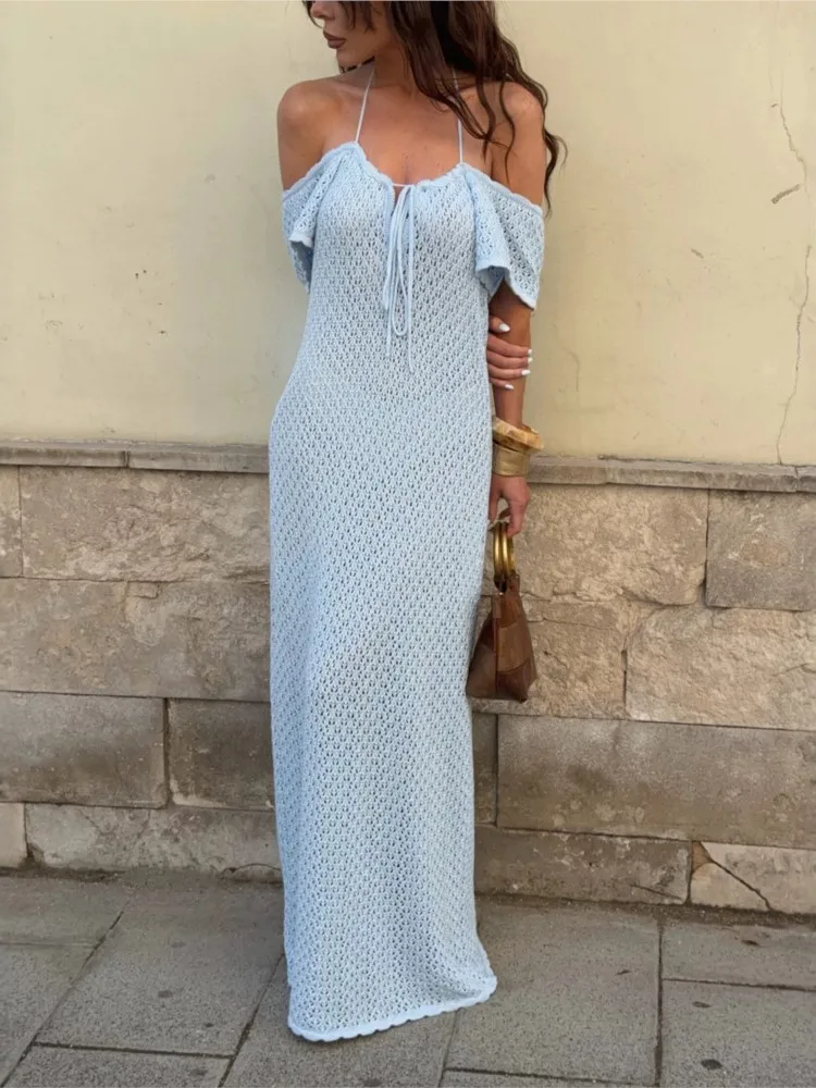 Sexy Women Knit Beach Dress Hollow-Out V-Neck Off Shoulder Bikini Cover-Ups Dress Holiday Dress 2026 Summer Swimwear Beach
Sexy Women Knit Beach Dress Hollow-Out V-Neck Off Shoulder Bikini Cover-Ups Dress Holiday Dress 2026 Summer Swimwear Beach