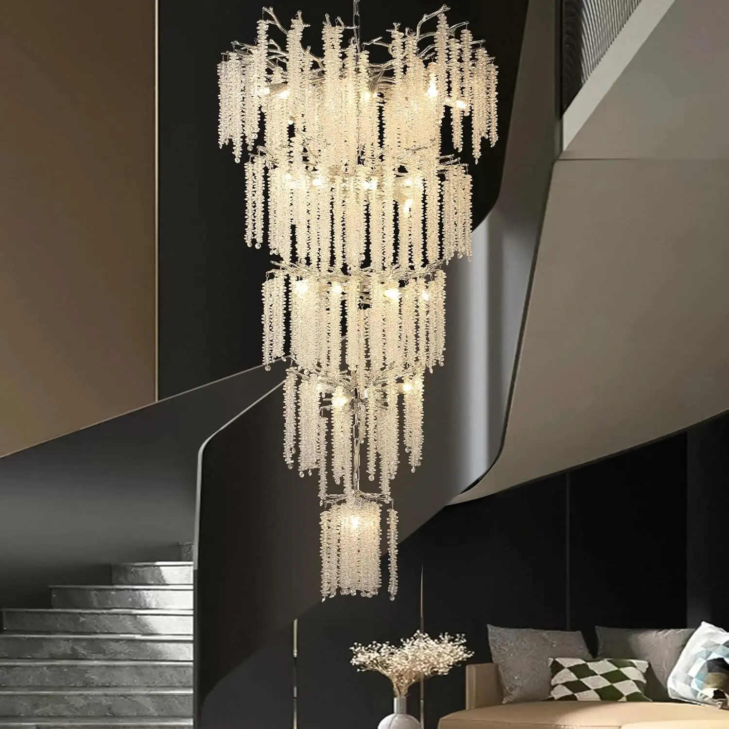 Nordic Luxury Loft Crystal Ceiling Chandelier Light For Stairscase Living Room Villa Hotel Tassel Crystal Hanging Chandelier
Nordic Luxury Loft Crystal Ceiling Chandelier Light For Stairscase Living Room Villa Hotel Tassel Crystal Hanging Chandelier
