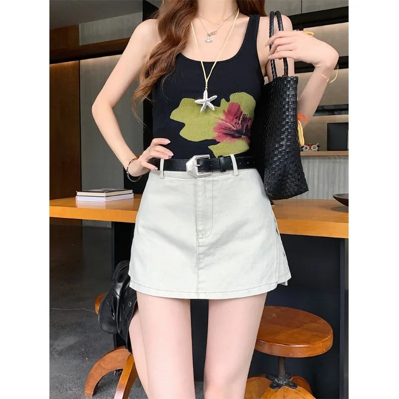 American Retro High Waist Slimming Casual Versatile A-Line Anti-Light Denim Skirt Summer Style Short Skirt for Small Stature ...
American Retro High Waist Slimming Casual Versatile A-Line Anti-Light Denim Skirt Summer Style Short Skirt for Small Stature ...