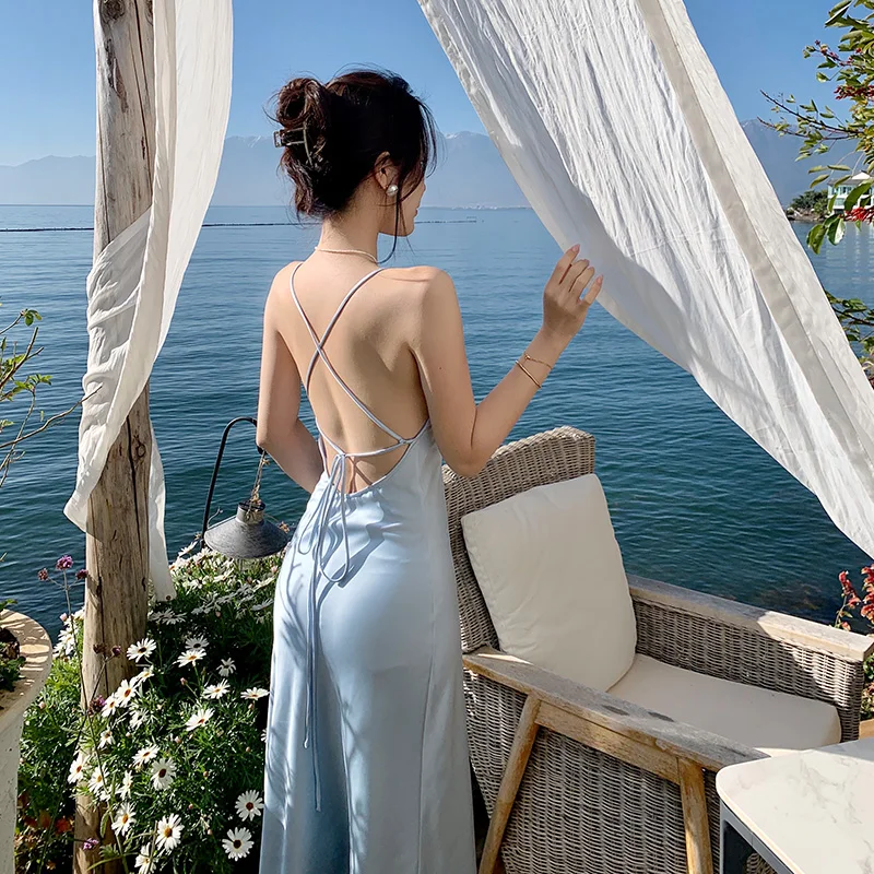 eleger Summer Blue Midi Satin Strap Dress Elegant Slim Long Formal Slip Dresses for Wedding Guest Bridesmaid Birthday Prom
eleger Summer Blue Midi Satin Strap Dress Elegant Slim Long Formal Slip Dresses for Wedding Guest Bridesmaid Birthday Prom