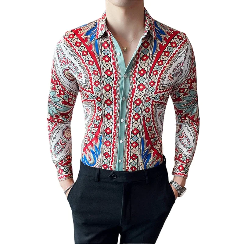 Men's Spring and Autumn New Slim Casual Printing Small Floral Long-sleeved Lapel Thin Shirt Single-breasted Stretch Shirt Men's
Men's Spring and Autumn New Slim Casual Printing Small Floral Long-sleeved Lapel Thin Shirt Single-breasted Stretch Shirt Men's
