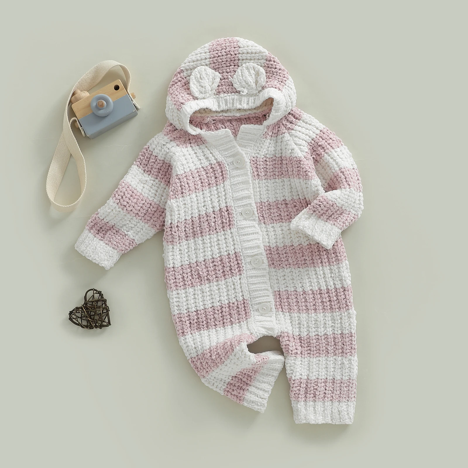 Blotona Baby Girl Knitted Romper Long Sleeve Striped Print Button Down Hooded Cute Jumpsuit Infant Pajamas
Blotona Baby Girl Knitted Romper Long Sleeve Striped Print Button Down Hooded Cute Jumpsuit Infant Pajamas